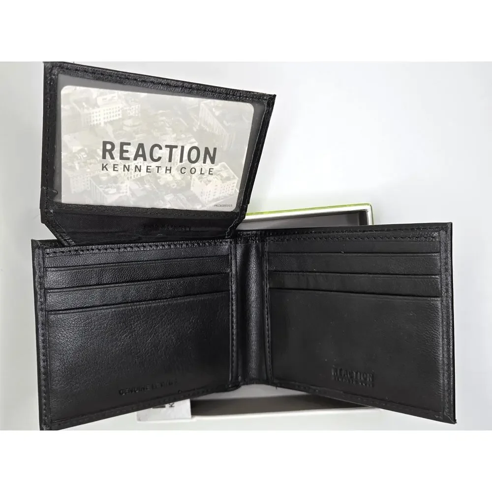 NEW Kenneth Cole Reaction Men's Genuine Leather Flip Wing Wallet